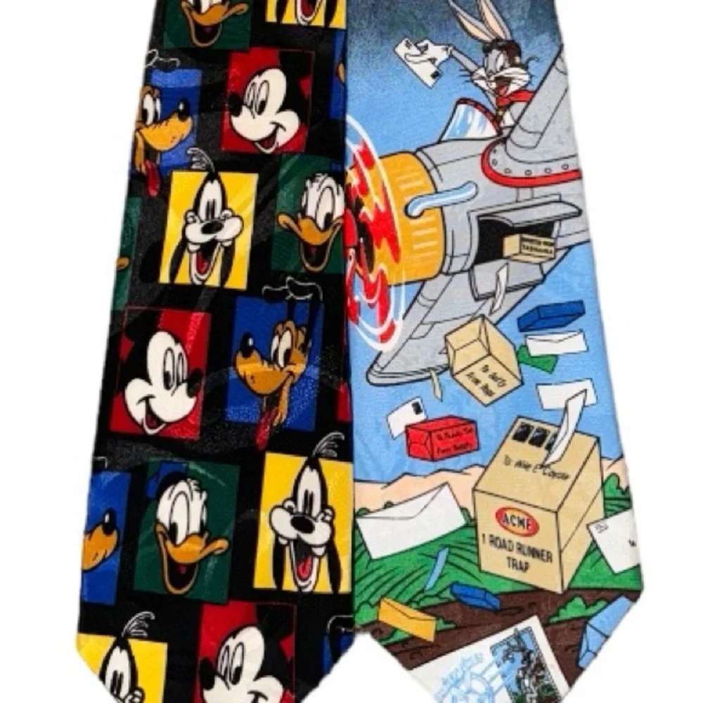 Vintage Set of Two Men’s Ties Mickey Mouse and Bugs Bunny - Picture 1 of 11